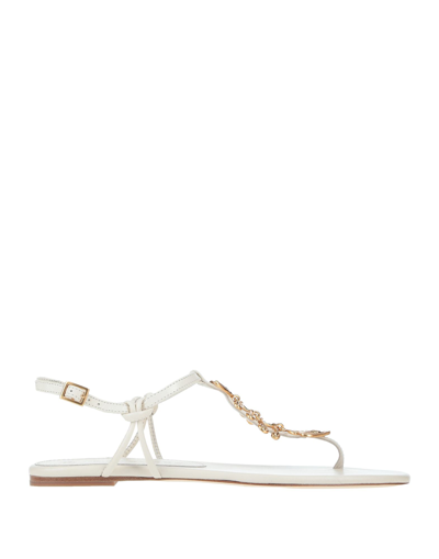 Tory Burch Toe Strap Sandals In White