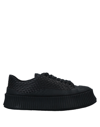 Jil Sander Black Vulcanized Sneakers In Black