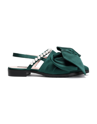 Mother Of Pearl Ballet Flats In Green