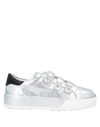 Shop Hogan Woman Sneakers Silver Size 6 Soft Leather