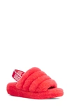 Ugg Fluff Yeah Genuine Shearling Slingback Sandal In Red/red