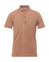 Alpha Studio Polo Shirts In Camel