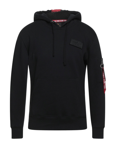 Alpha Industries Red Stripe Hoody Black Cotton Hoody With Red Stripe