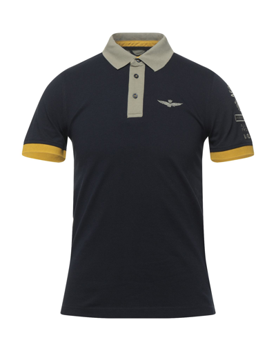 Aeronautica Militare Polo Shirts In Dark Blue