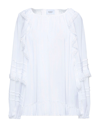 Shop Dondup Woman Top White Size 10 Viscose, Cotton, Polyester