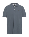 Moose Knuckles Polo Shirts In Steel Grey