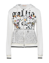 GALLIANO GALLIANO WOMAN SWEATSHIRT WHITE SIZE XXS COTTON, ELASTANE