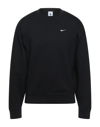 Nike Solo Swoosh Logo-embroidered Cotton-blend Jersey Sweatshirt In Black