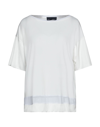 Blue Les Copains T-shirts In White