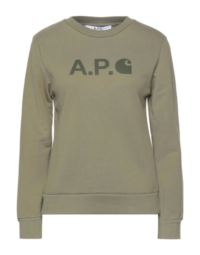 A.p.c. E Carhartt Sweatshirts In Military Green