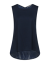 HIGH HIGH WOMAN TOP MIDNIGHT BLUE SIZE S COTTON, SILK