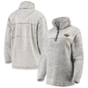 G-iii 4her By Carl Banks Women's  Gray Minnesota Wild Sherpa Quarter-zip Pullover Jacket In Gray