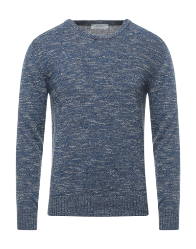 Alpha Studio Sweaters In Blue