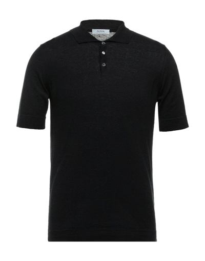 Alpha Studio Sweaters In Black