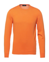 Drumohr Man Sweater Orange Size 40 Silk, Cotton