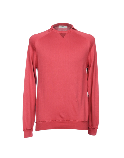 Alpha Studio Man Sweater Garnet Size 40 Cotton In Red