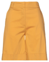 D-exterior D. Exterior Woman Shorts & Bermuda Shorts Ocher Size 8 Cotton, Polyamide, Elastane In Yellow