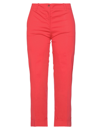 ALBERTO BIANI ALBERTO BIANI WOMAN PANTS RED SIZE 8 COTTON, ELASTANE
