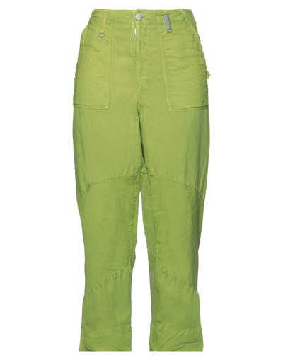 High Woman Pants Green Size 6 Cotton, Linen