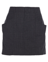 ISABEL MARANT ÉTOILE MARANT ÉTOILE WOMAN MINI SKIRT STEEL GREY SIZE 4 VIRGIN WOOL, COTTON, LINEN, ELASTANE