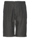Alpha Studio Man Shorts & Bermuda Shorts Dark Brown Size 30 Linen