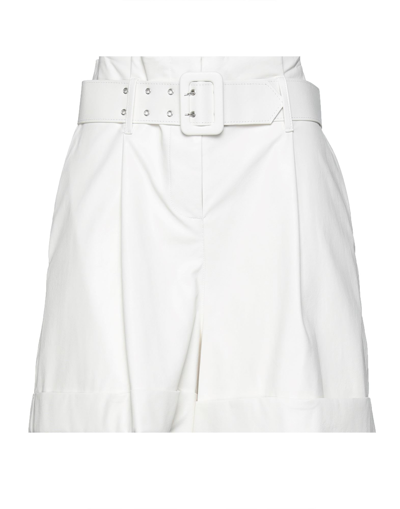 Kaos Woman Shorts & Bermuda Shorts White Size 6 Polyurethane, Viscose