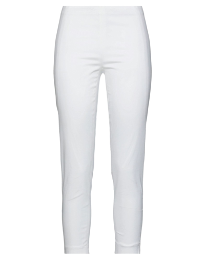 Pianurastudio Woman Pants White Size 4 Cotton, Elastane