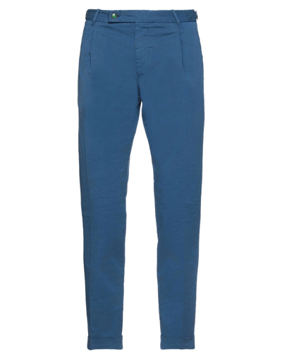 Berwich Man Pants Blue Size 28 Cotton, Elastane In Blue