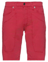 Jeckerson Man Shorts & Bermuda Shorts Red Size 28 Cotton, Elastane