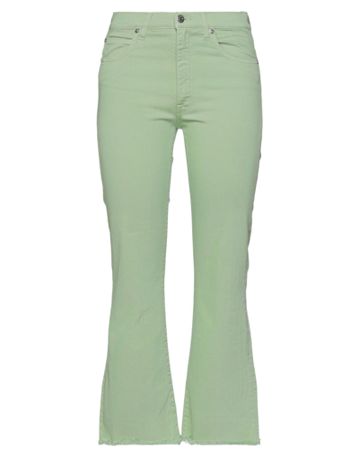 People (+)  Woman Pants Light Green Size 26 Cotton, Elastomultiester, Elastane