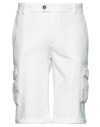 Distretto 12 Man Shorts & Bermuda Shorts White Size 28 Cotton, Elastane