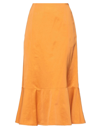 Jil Sander Midi Skirts In Orange