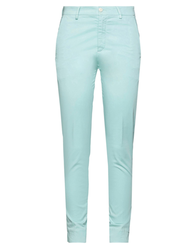 People (+)  Woman Pants Sky Blue Size 4 Cotton, Elastane In Blue