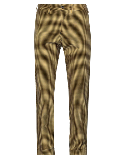 People (+)  Man Pants Yellow Size 32 Cotton, Polyamide, Elastane In Yellow