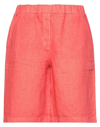 La Fileria Woman Shorts & Bermuda Shorts Coral Size 6 Linen In Red