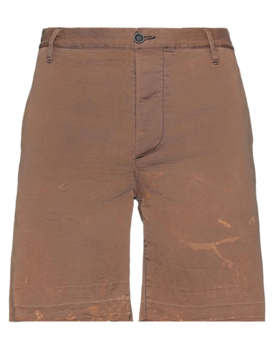 Maurizio Massimino Man Shorts & Bermuda Shorts Brown Size 34 Cotton, Elastane