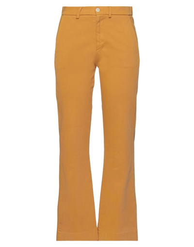 People (+)  Woman Pants Ocher Size 4 Cotton, Elastane In Yellow