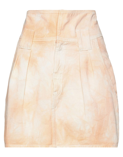 People (+)  Woman Denim Skirt Apricot Size 27 Cotton In Orange