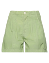 People (+)  Woman Shorts & Bermuda Shorts Light Green Size 4 Cotton, Cupro In Green