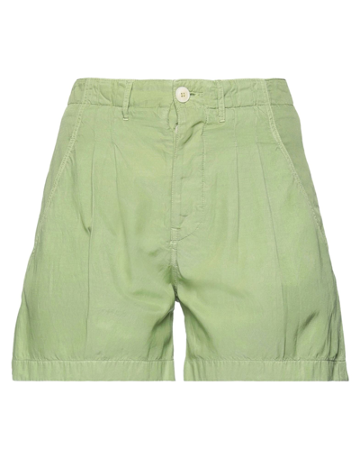 People (+)  Woman Shorts & Bermuda Shorts Light Green Size 4 Cotton, Cupro