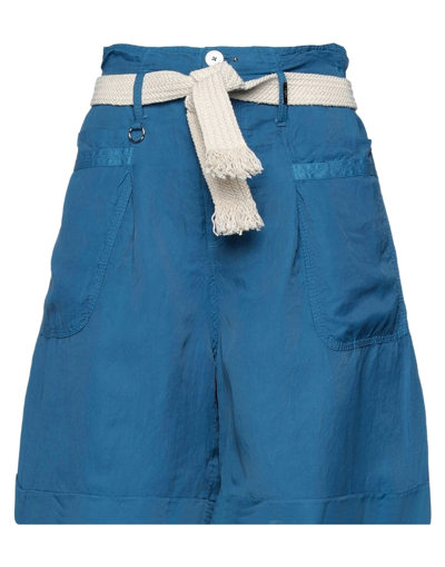 High Woman Shorts & Bermuda Shorts Blue Size 6 Cupro, Linen, Cotton