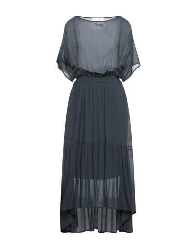 8pm Long Dresses In Steel Grey