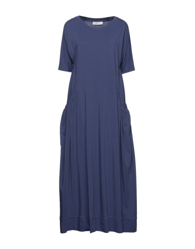 Alpha Studio Midi Dresses In Slate Blue