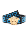 Versace Medusa Buckle Printed Nylon Belt In Black Multi