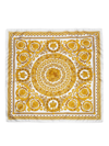 Versace Baroque Tribute Silk Scarf In White Gold