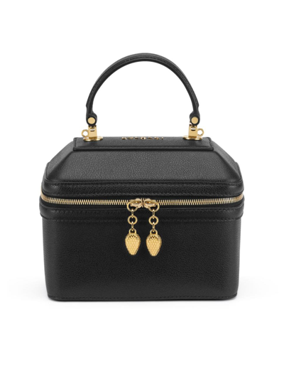 Bvlgari Serpenti Leather Jewelry Bag In Black