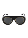 Gucci Logo 54mm Pilot Sunglasses In Black