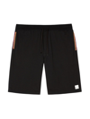 Paul Smith Straight-leg Grosgrain-trimmed Cotton-jersey Drawstring Shorts In Blacks