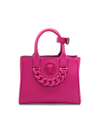 Versace Small La Medusa Leather Tote In Cerise Cerise Oro