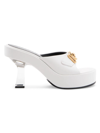 Versace Medusa Leather Mules In Optical White